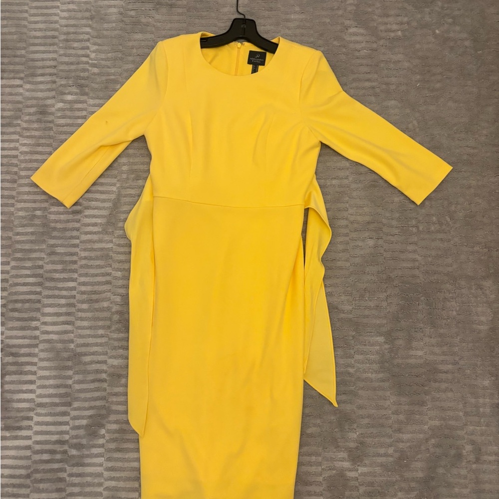 Adrianna Papell Vibrant Yellow Long Sleeve Dress